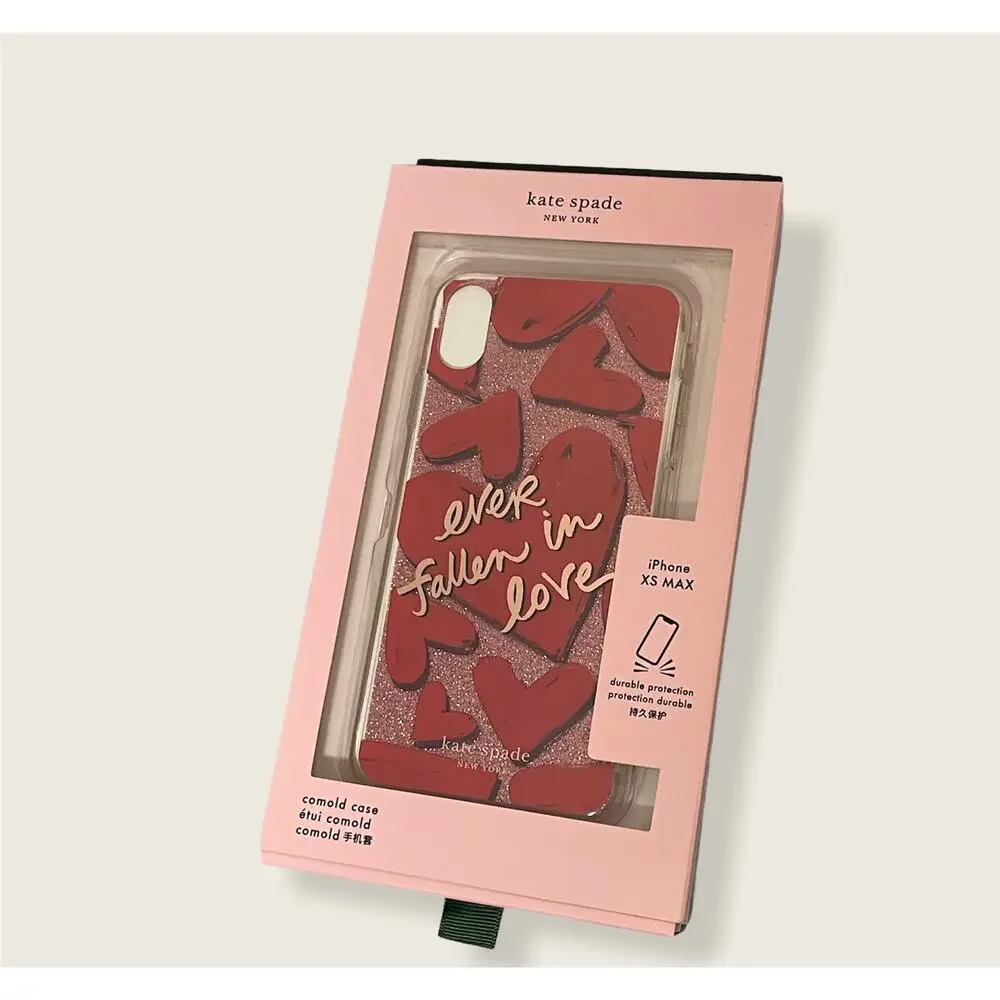 Kate Spade Iphone XS MAX Ever Fallen In Love New Heart printed case